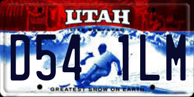 UT license plate D541LM