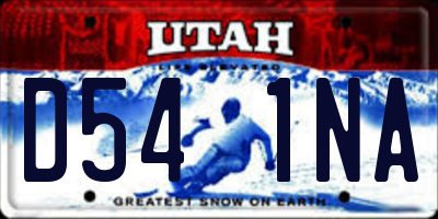 UT license plate D541NA