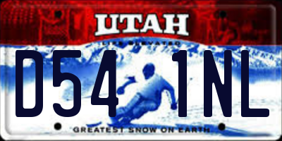 UT license plate D541NL
