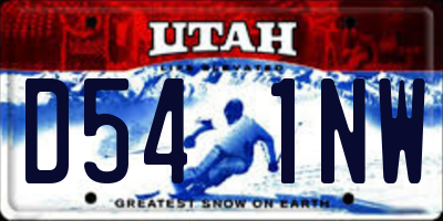 UT license plate D541NW