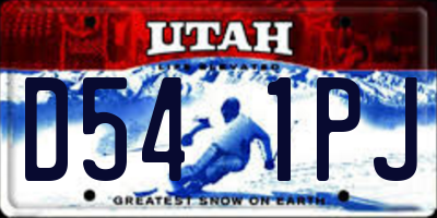 UT license plate D541PJ