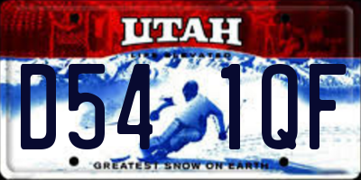 UT license plate D541QF