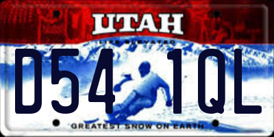 UT license plate D541QL
