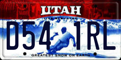 UT license plate D541RL