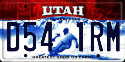 UT license plate D541RM