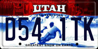 UT license plate D541TK
