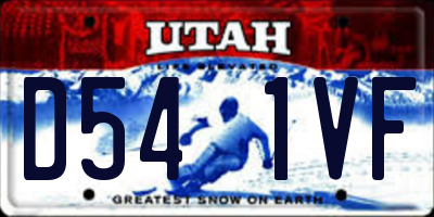 UT license plate D541VF