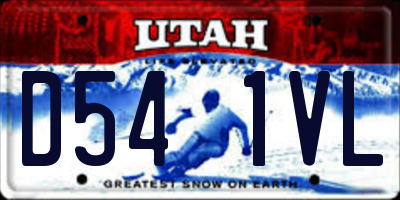 UT license plate D541VL