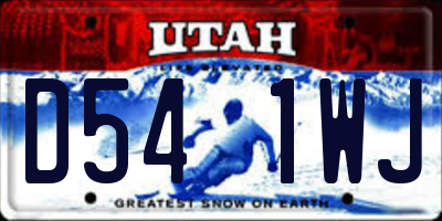 UT license plate D541WJ
