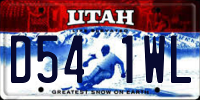 UT license plate D541WL