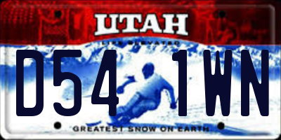 UT license plate D541WN