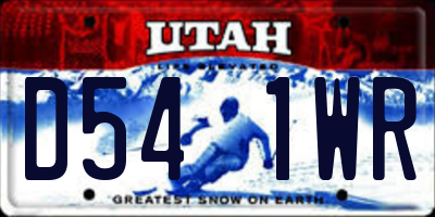 UT license plate D541WR