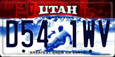 UT license plate D541WV