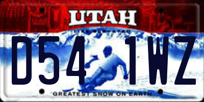 UT license plate D541WZ