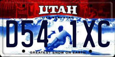 UT license plate D541XC