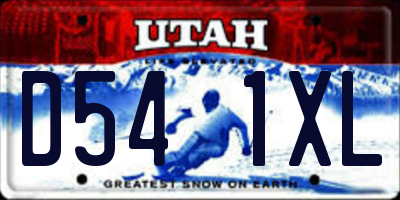 UT license plate D541XL