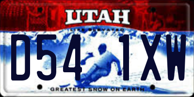 UT license plate D541XW