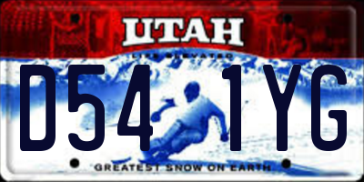 UT license plate D541YG