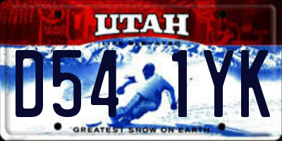 UT license plate D541YK