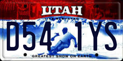 UT license plate D541YS