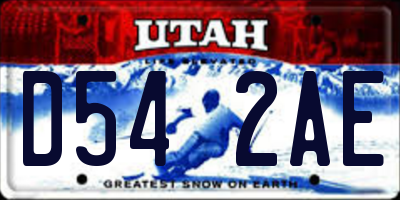 UT license plate D542AE