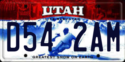 UT license plate D542AM