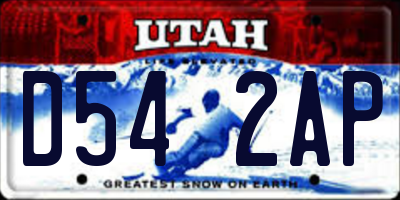 UT license plate D542AP