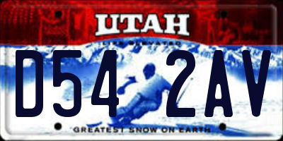UT license plate D542AV