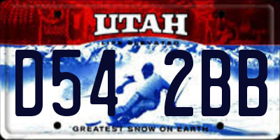 UT license plate D542BB