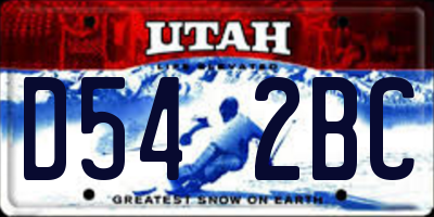 UT license plate D542BC