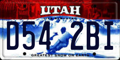 UT license plate D542BI