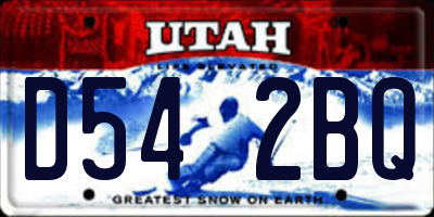 UT license plate D542BQ