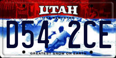 UT license plate D542CE