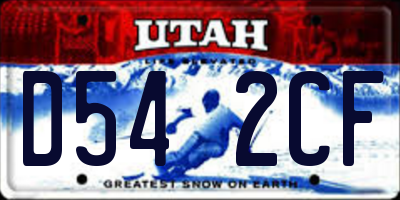 UT license plate D542CF