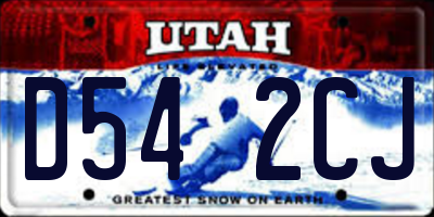 UT license plate D542CJ