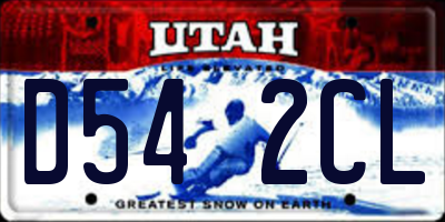 UT license plate D542CL