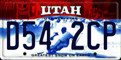 UT license plate D542CP