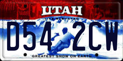 UT license plate D542CW