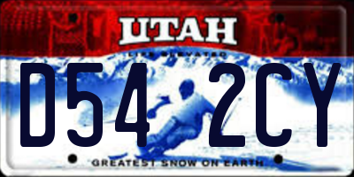 UT license plate D542CY