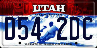 UT license plate D542DC