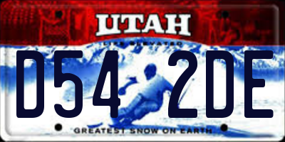 UT license plate D542DE