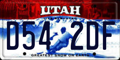 UT license plate D542DF