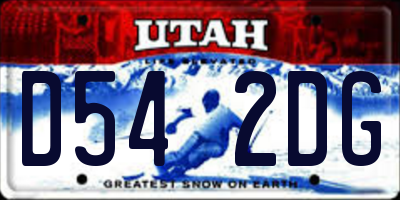 UT license plate D542DG
