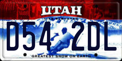 UT license plate D542DL