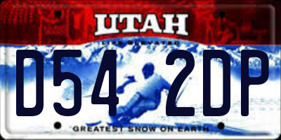 UT license plate D542DP