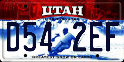 UT license plate D542EF
