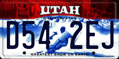 UT license plate D542EJ