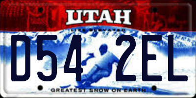 UT license plate D542EL