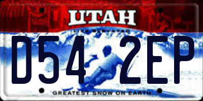 UT license plate D542EP