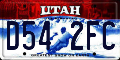 UT license plate D542FC